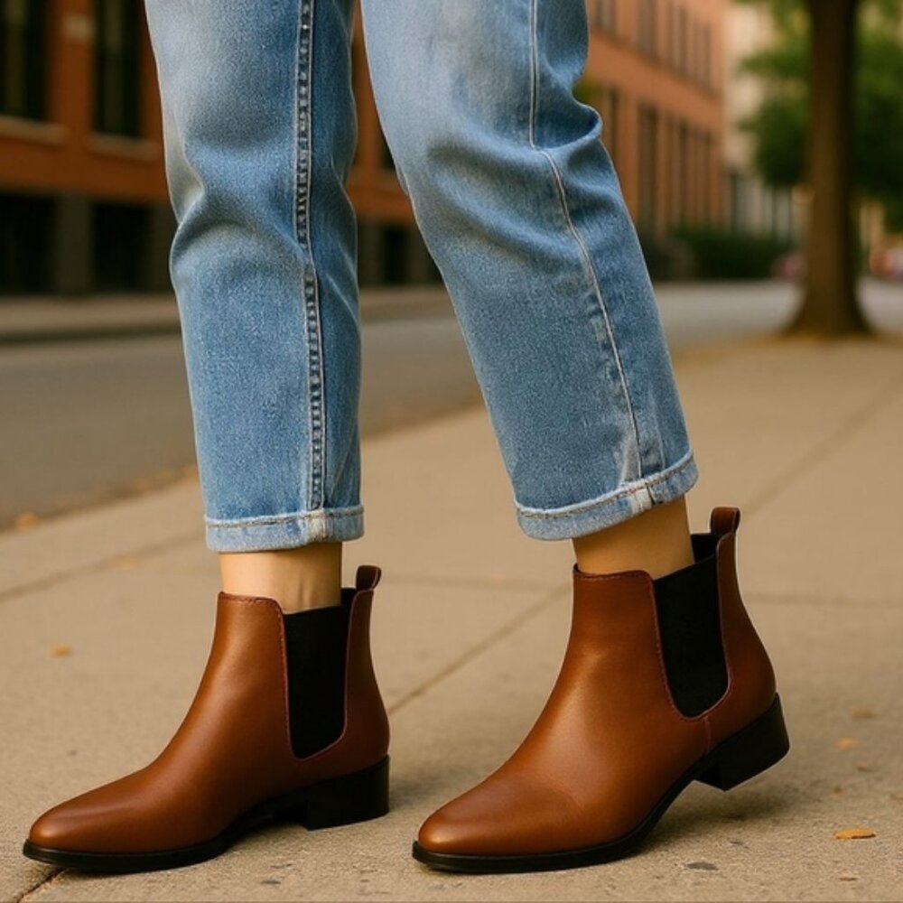 J.Crew "Pull-On Chelsea Boot in Leather"